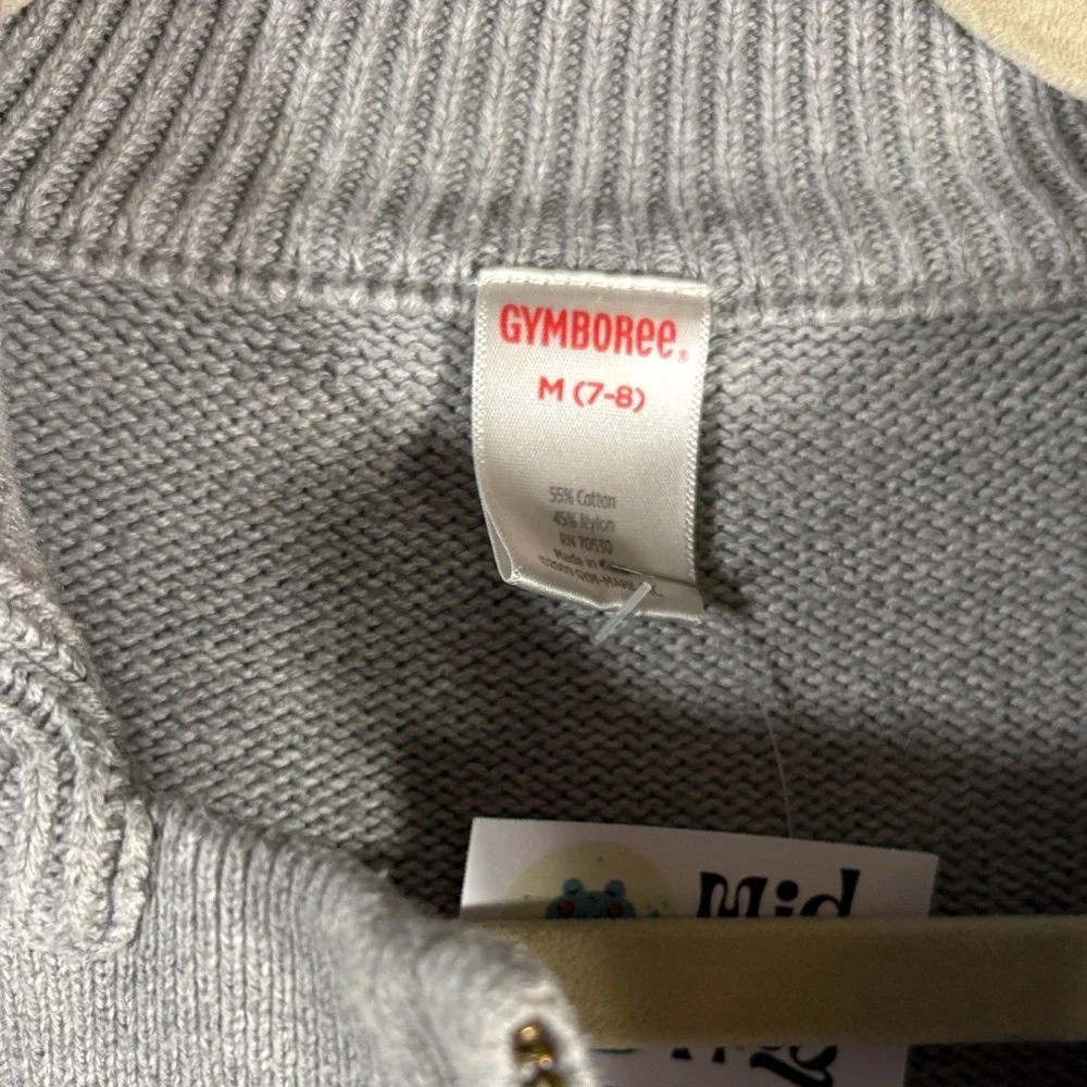 Gymboree boys 7-8‎ Gray Cable Knit zippered dressy Sweater. Box S
